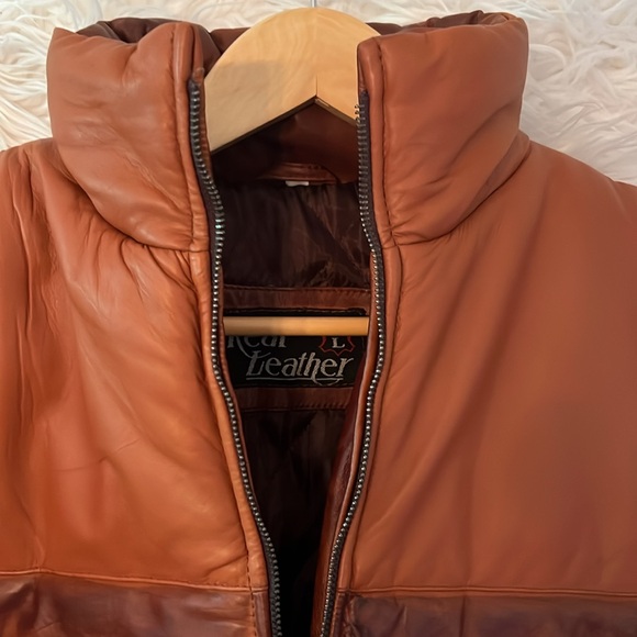 Vintage Real Leather Quilted coat new without tags - Picture 4 of 7